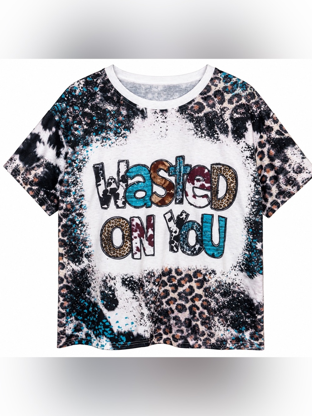 Source Unknown 'Wasted On You' Graphic Tee - White, Black, Teal, Brown